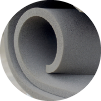 foglio in materiale creato con schiuma