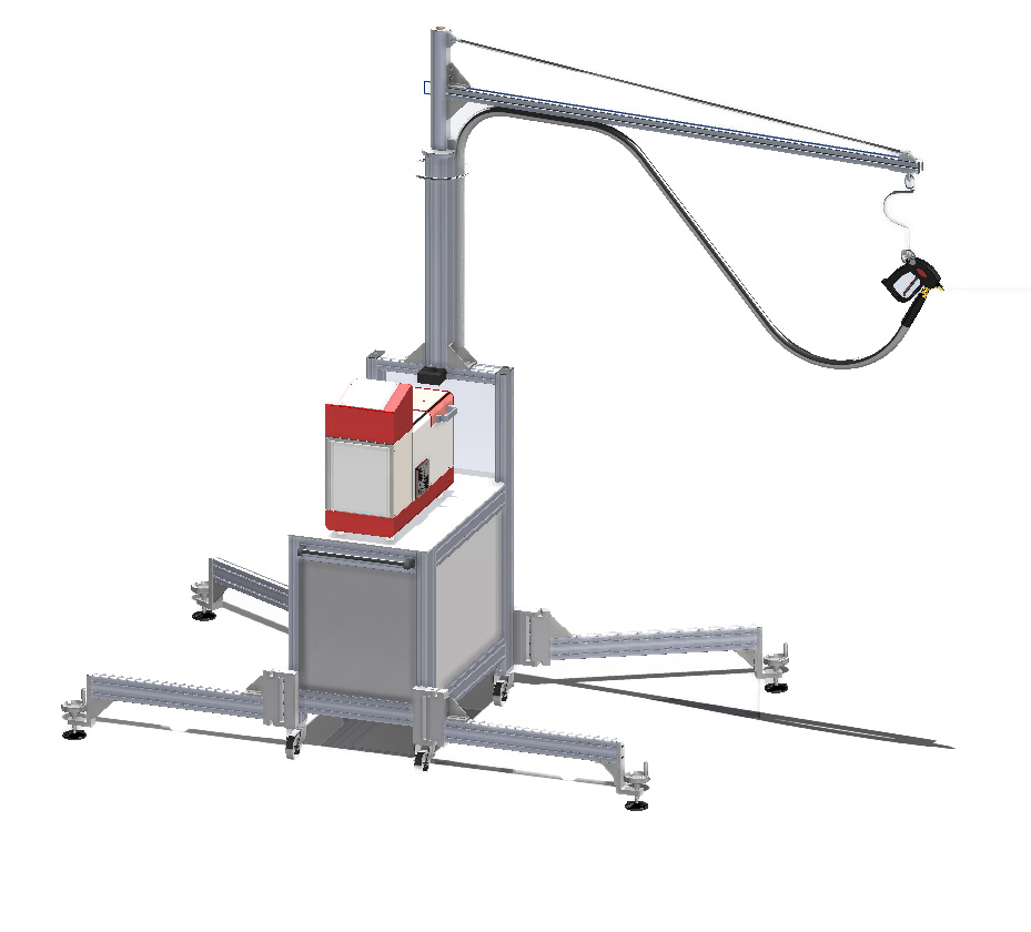 Render del banchetto con braccio girevole