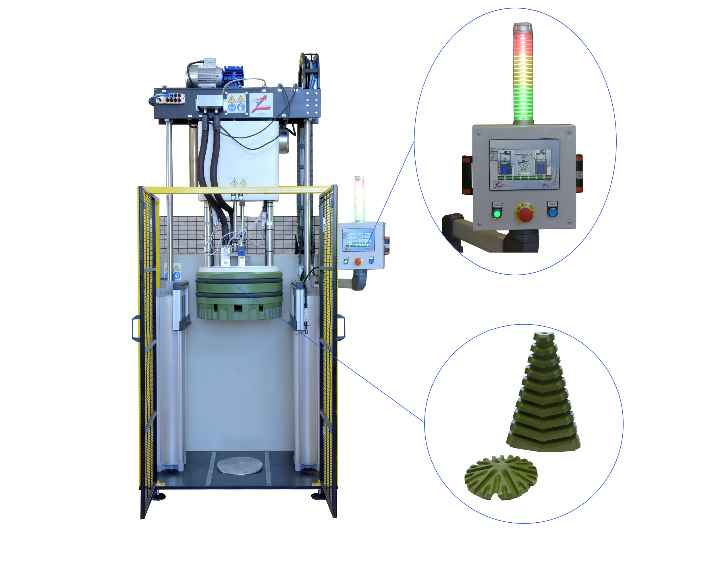 piatto premente con ricambi e monitor